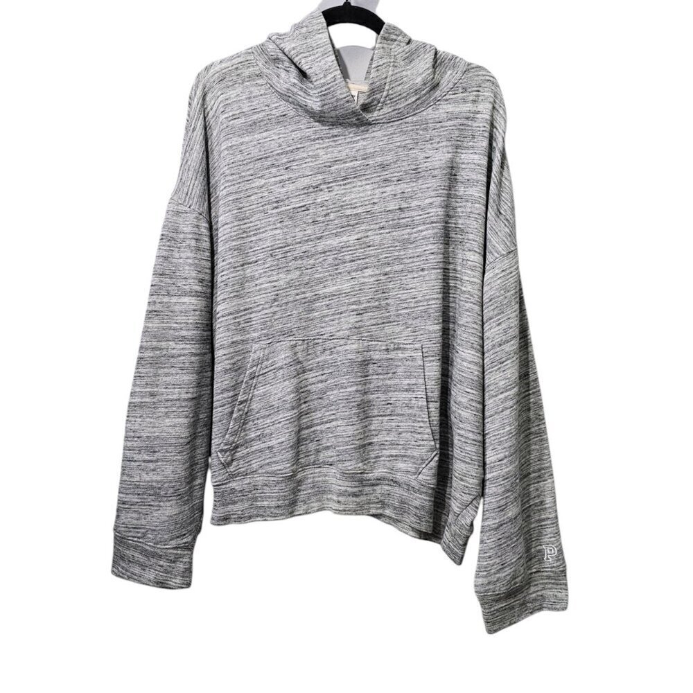 💥Pink Victoria's Secret Pullover Gray Drop Shoulder Oversized Hooded Sweatshirt